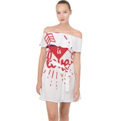 All You Need Is Love Off Shoulder Chiffon Dress