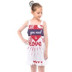 All You Need Is Love Kids  Overall Dress by DinzDas