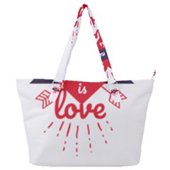 All You Need Is Love Full Print Shoulder Bag by DinzDas