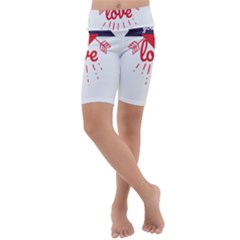 All You Need Is Love Kids  Lightweight Velour Cropped Yoga Leggings by DinzDas