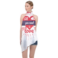 All You Need Is Love Halter Asymmetric Satin Top