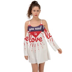 All You Need Is Love Kimono Sleeves Boho Dress by DinzDas