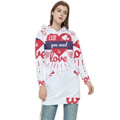 All You Need Is Love Women s Long Oversized Pullover Hoodie by DinzDas