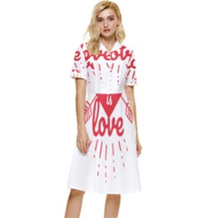 All You Need Is Love Button Top Knee Length Dress