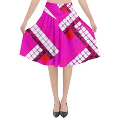 Pop Art Mosaic Flared Midi Skirt by essentialimage365