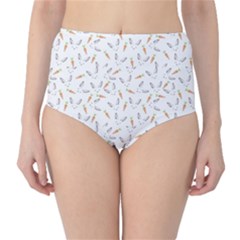 Cute Bunnies And Carrots Pattern, Light Colored Theme Classic High-waist Bikini Bottoms by Casemiro