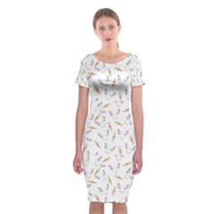 Cute Bunnies And Carrots Pattern, Light Colored Theme Classic Short Sleeve Midi Dress by Casemiro