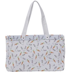 Cute Bunnies And Carrots Pattern, Light Colored Theme Canvas Work Bag by Casemiro