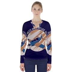 Airplane - I Need Altitude Adjustement V-neck Long Sleeve Top