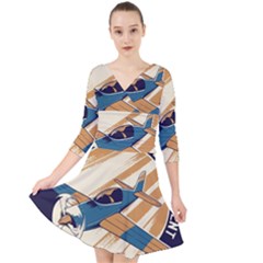 Airplane - I Need Altitude Adjustement Quarter Sleeve Front Wrap Dress