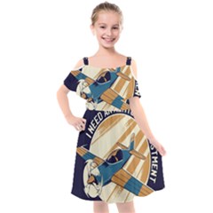 Airplane - I Need Altitude Adjustement Kids  Cut Out Shoulders Chiffon Dress by DinzDas