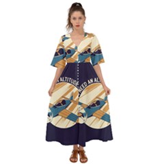 Airplane - I Need Altitude Adjustement Kimono Sleeve Boho Dress by DinzDas