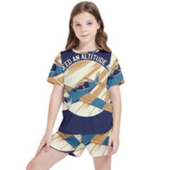 Airplane - I Need Altitude Adjustement Kids  Tee And Sports Shorts Set by DinzDas