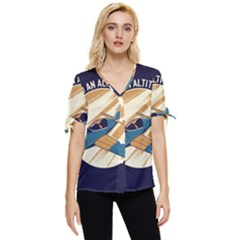 Airplane - I Need Altitude Adjustement Bow Sleeve Button Up Top