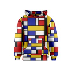 Stripes And Colors Textile Pattern Retro Kids  Pullover Hoodie