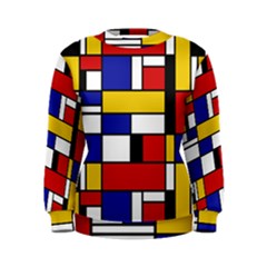 Stripes And Colors Textile Pattern Retro Women s Sweatshirt by DinzDas