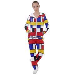 Stripes And Colors Textile Pattern Retro Women s Tracksuit