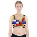 Stripes And Colors Textile Pattern Retro Sports Bra With Pocket View1