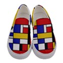 Stripes And Colors Textile Pattern Retro Women s Canvas Slip Ons View1