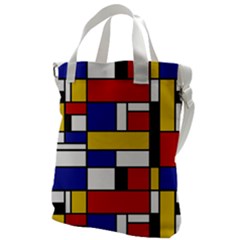 Stripes And Colors Textile Pattern Retro Canvas Messenger Bag by DinzDas