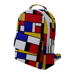 Stripes And Colors Textile Pattern Retro Flap Pocket Backpack (large) by DinzDas