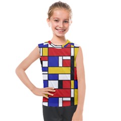 Stripes And Colors Textile Pattern Retro Kids  Mesh Tank Top