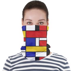 Stripes And Colors Textile Pattern Retro Face Seamless Bandana (adult) by DinzDas