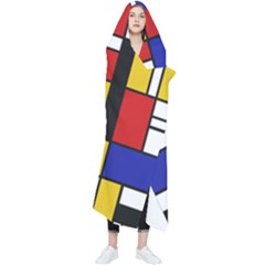 Stripes And Colors Textile Pattern Retro Wearable Blanket by DinzDas