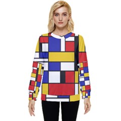 Stripes And Colors Textile Pattern Retro Hidden Pocket Sweatshirt by DinzDas