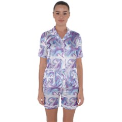 Tie Diy Diys Retro Batic Design Satin Short Sleeve Pajamas Set by DinzDas