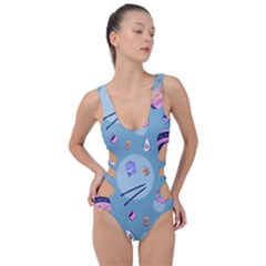 Japanese Ramen Sushi Noodles Rice Bowl Food Pattern 2 Side Cut Out Swimsuit by DinzDas