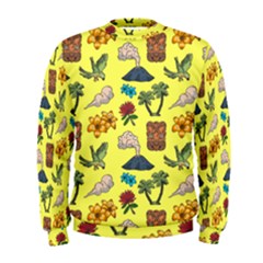 Tropical Island Tiki Parrots, Mask And Palm Trees Men s Sweatshirt by DinzDas