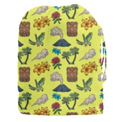 Tropical Island Tiki Parrots, Mask And Palm Trees Drawstring Pouch (3xl) by DinzDas