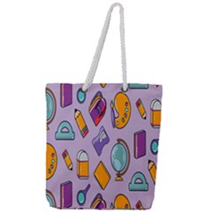 Back To School And Schools Out Kids Pattern Full Print Rope Handle Tote (large) by DinzDas