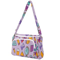 Back To School And Schools Out Kids Pattern Front Pocket Crossbody Bag by DinzDas