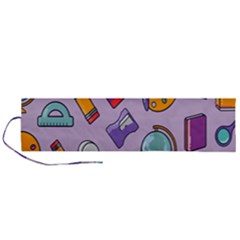 Back To School And Schools Out Kids Pattern Roll Up Canvas Pencil Holder (l) by DinzDas