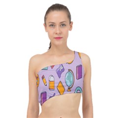 Back To School And Schools Out Kids Pattern Spliced Up Bikini Top  by DinzDas
