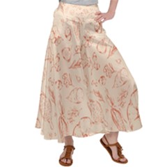 Thanksgiving Flowers And Gifts Pattern Satin Palazzo Pants by DinzDas