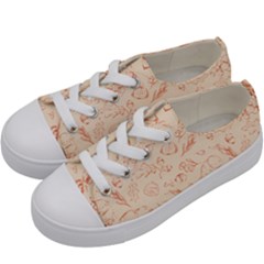 Thanksgiving Flowers And Gifts Pattern Kids  Low Top Canvas Sneakers by DinzDas