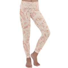 Thanksgiving Flowers And Gifts Pattern Kids  Lightweight Velour Classic Yoga Leggings by DinzDas