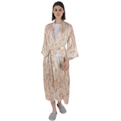 Thanksgiving Flowers And Gifts Pattern Maxi Satin Kimono by DinzDas