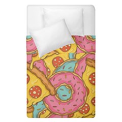 Fast Food Pizza And Donut Pattern Duvet Cover Double Side (single Size) by DinzDas