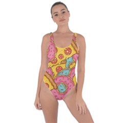 Fast Food Pizza And Donut Pattern Bring Sexy Back Swimsuit by DinzDas