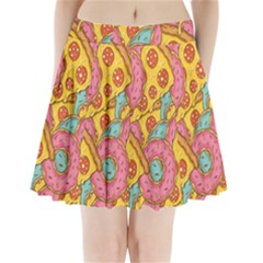 Fast Food Pizza And Donut Pattern Pleated Mini Skirt by DinzDas