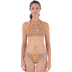 Fast Food Pizza And Donut Pattern Perfectly Cut Out Bikini Set by DinzDas