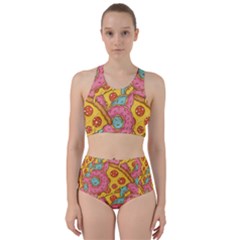 Fast Food Pizza And Donut Pattern Racer Back Bikini Set by DinzDas