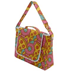 Fast Food Pizza And Donut Pattern Box Up Messenger Bag by DinzDas