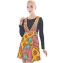 Fast Food Pizza And Donut Pattern Plunge Pinafore Velour Dress View1