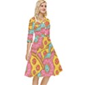 Fast Food Pizza And Donut Pattern Classy Knee Length Dress View2