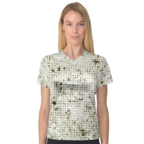 Geometric Abstract Sufrace Print V-neck Sport Mesh Tee by dflcprintsclothing